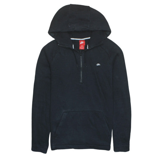 Nike Mens Black L Fleece 1/2 Zip Hoodie with Logo Pocket Style