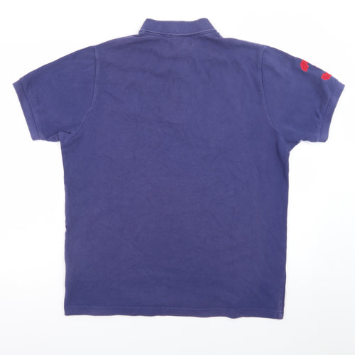 U.S. Polo Assn. Men's Blue Cotton Embroidered Polo Shirt Size L
