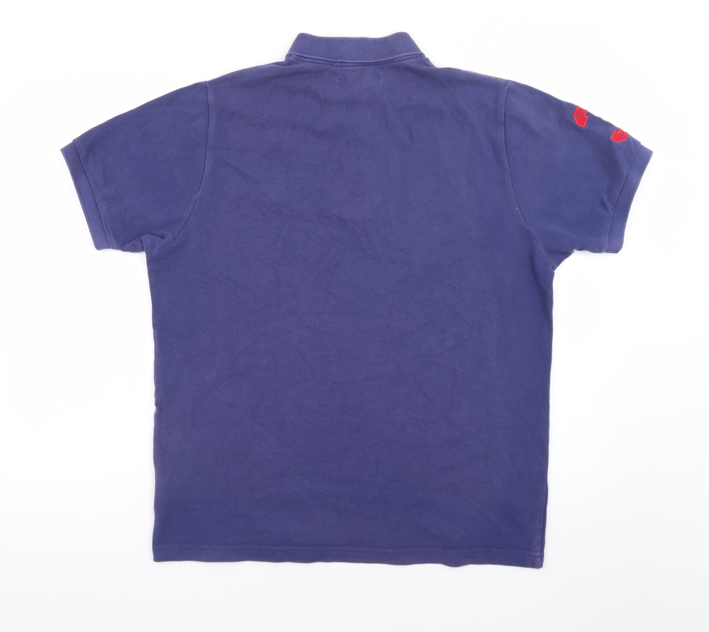 U.S. Polo Assn. Men's Blue Cotton Embroidered Polo Shirt Size L