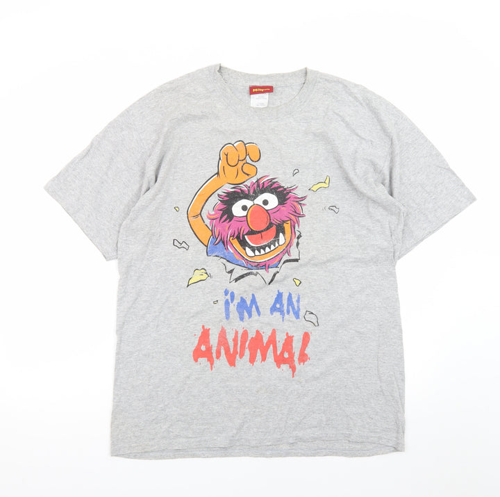 The Muppets Men's Grey Large Graphic T-Shirt Animal Character