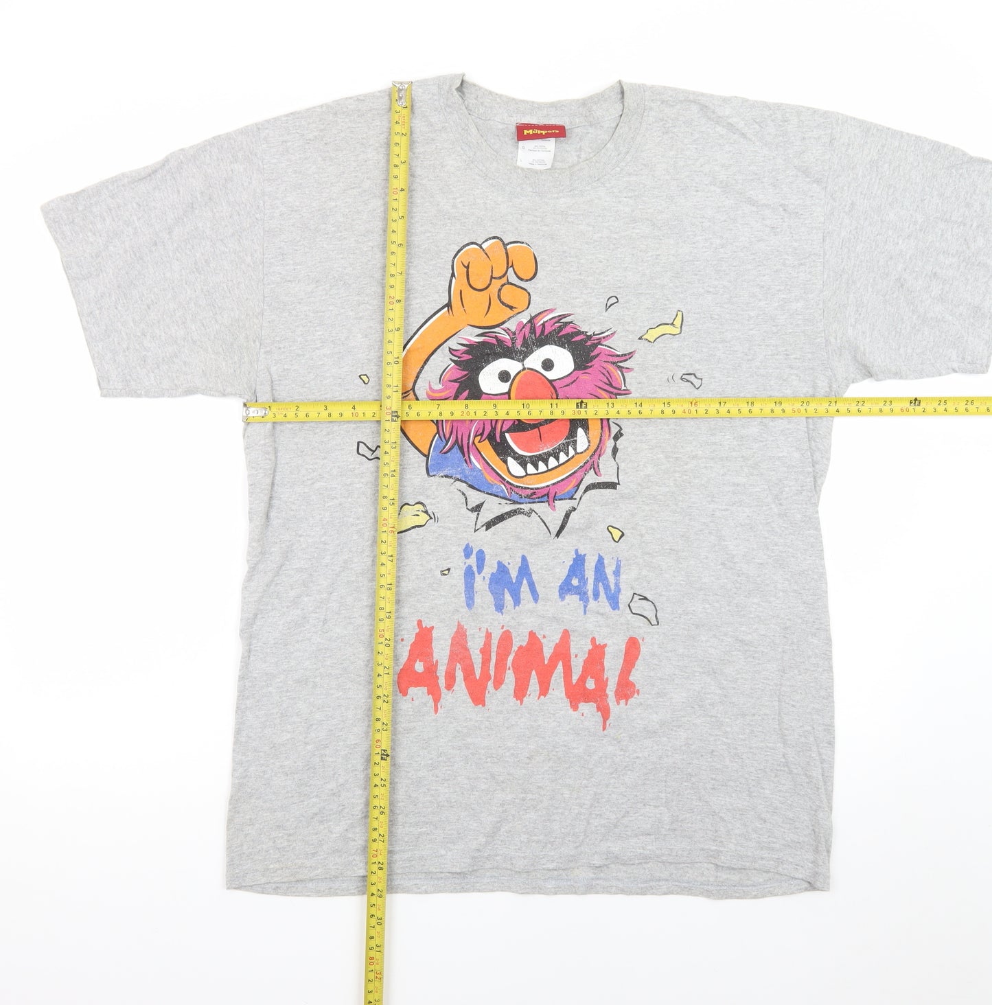 The Muppets Men's Grey Large Graphic T-Shirt Animal Character