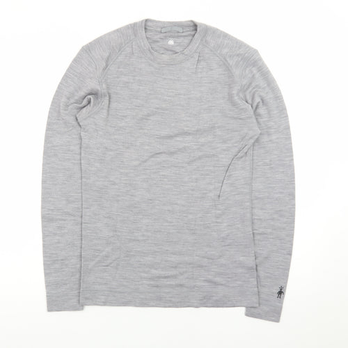 Smartwool Mens Grey Merino Wool Crew Neck Pullover Sweatshirt M