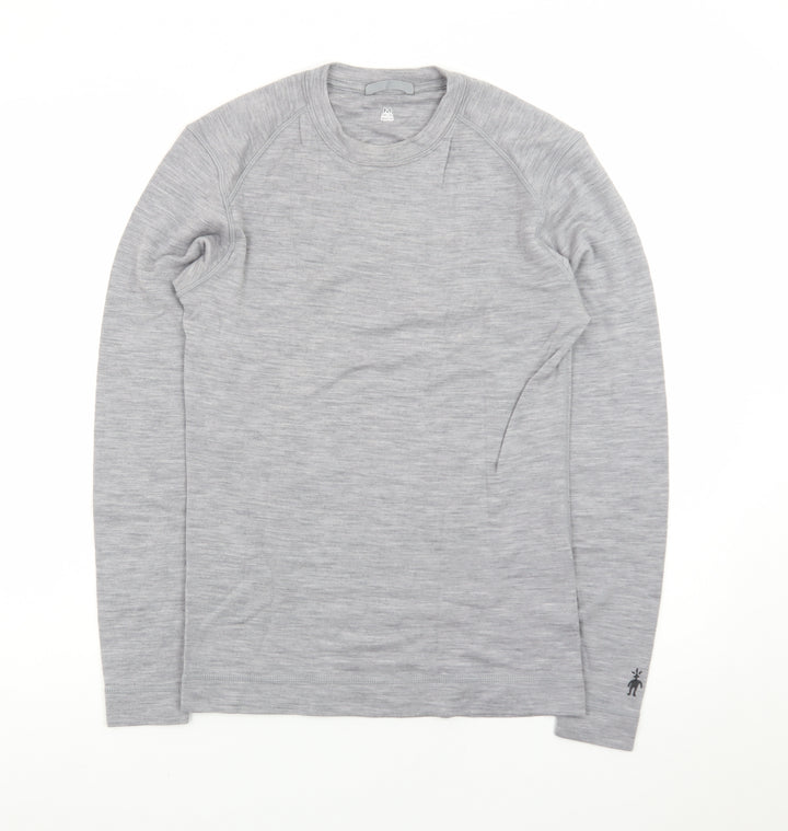 Smartwool Mens Grey Merino Wool Crew Neck Pullover Sweatshirt M