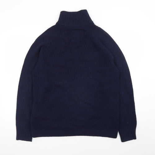 Aubin Men's Blue Wool Blend Half Zip Jumper Size L