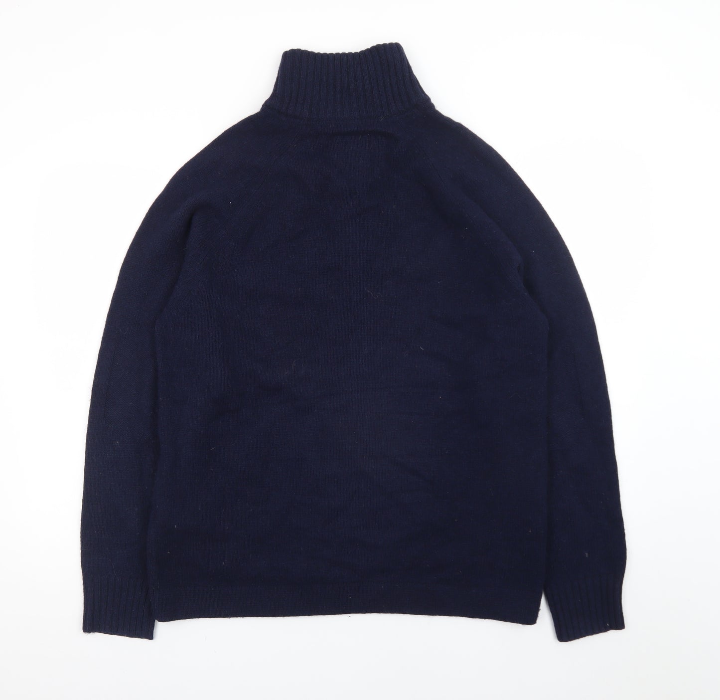 Aubin Men's Blue Wool Blend Half Zip Jumper Size L