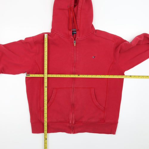 Tommy Hilfiger Men’s Red Full Zip Hoodie L Hooded Sweatshirt