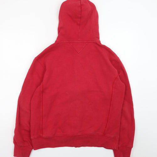 Tommy Hilfiger Men’s Red Full Zip Hoodie L Hooded Sweatshirt