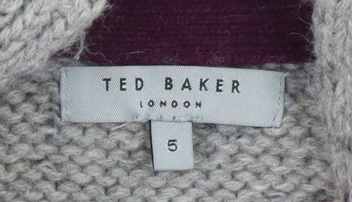 Ted Baker Men’s Grey Cable-Knit Wool Blend Cardigan XL