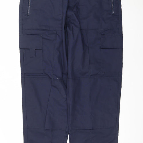 Uneek Men’s Blue Cargo Work Trousers 40R Polyester Cotton