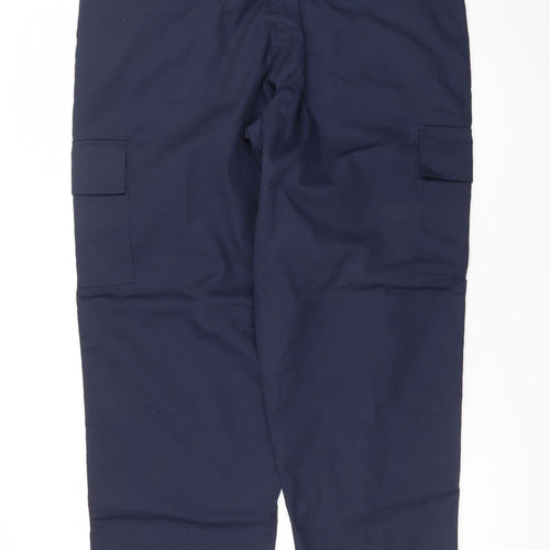 Uneek Men’s Blue Cargo Work Trousers 40R Polyester Cotton