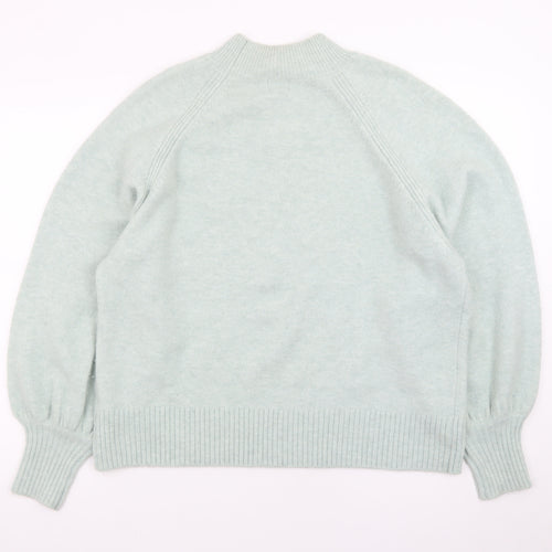 River Island Women's Green Beaded Mock Neck Jumper UK 14