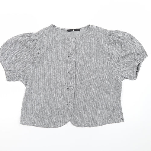Very Womens Grey Check Short Sleeve Button Blazer Size 18