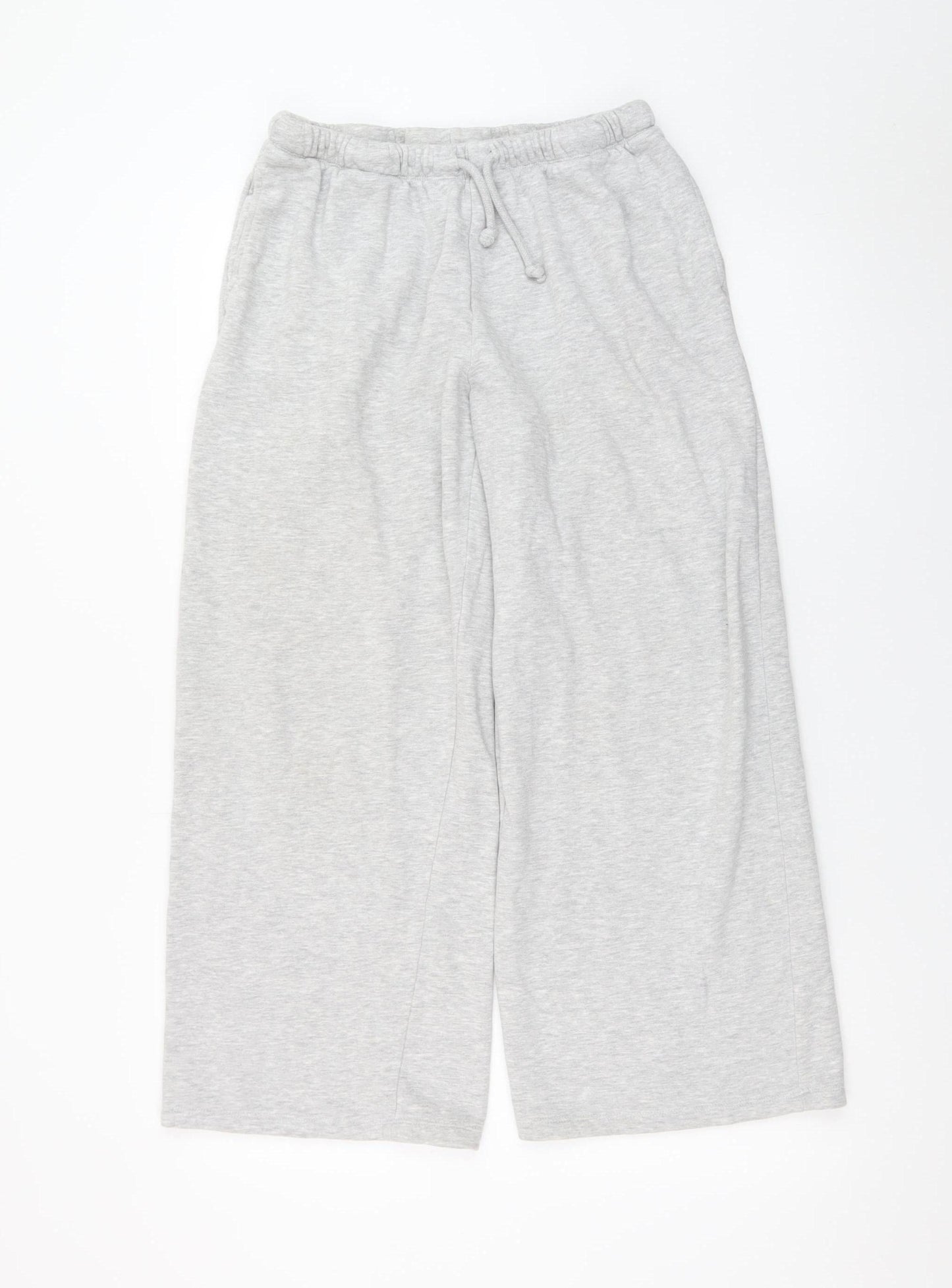 H&M Womens Grey Jersey Wide-Leg Sweatpants Size M