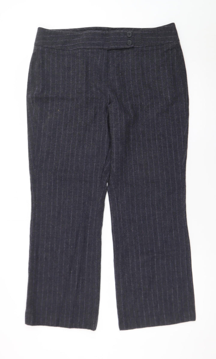 Marks and Spencer Women’s Grey Pinstripe Wool Blend Dress Pants Size 18