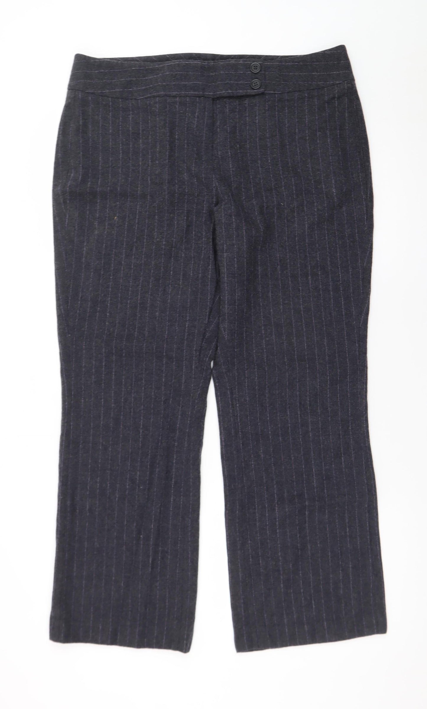 Marks and Spencer Women’s Grey Pinstripe Wool Blend Dress Pants Size 18