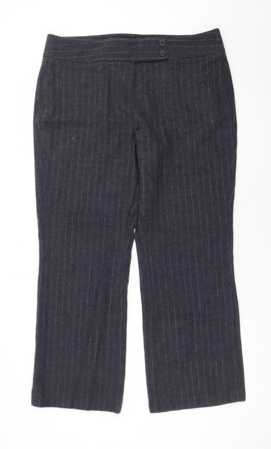 Marks and Spencer Women’s Grey Pinstripe Wool Blend Dress Pants Size 18