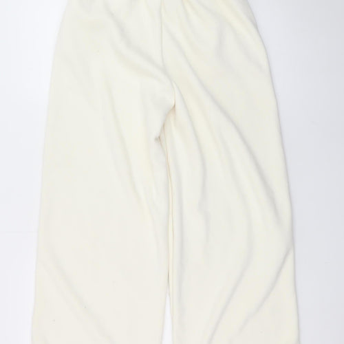 Jin. Women Ivory Fleece Jogger Trousers Size M Elastic Waist