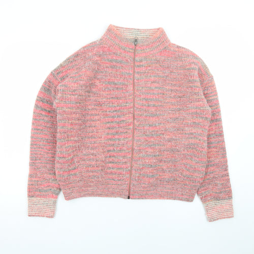 White Stuff Women's Pink Wool Blend Full Zip Jumper Size 10