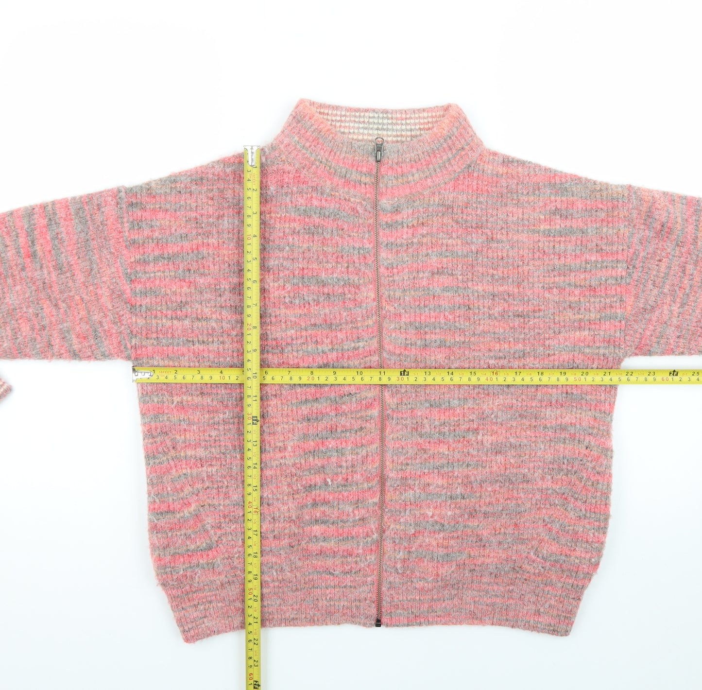 White Stuff Women's Pink Wool Blend Full Zip Jumper Size 10