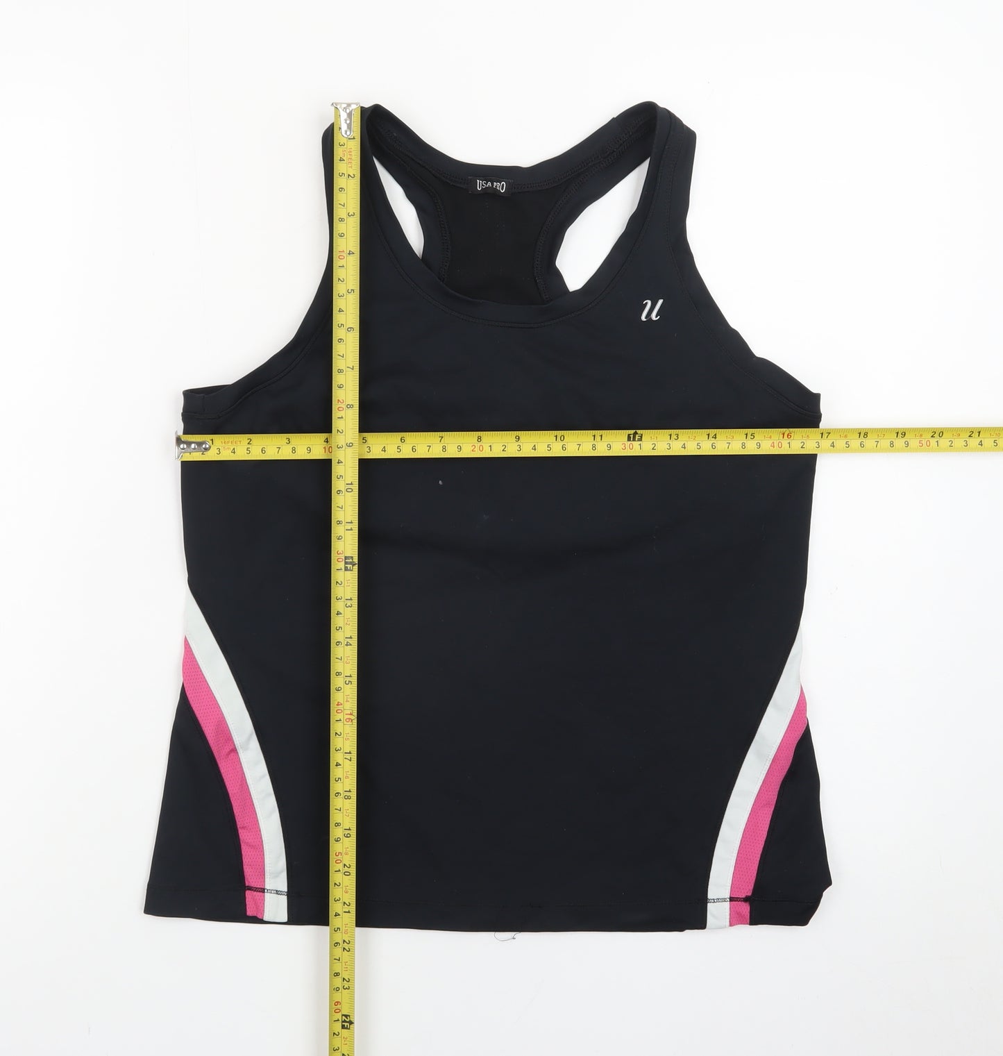 USA Pro Womens Black XL Racerback Tank Top Gym & Training