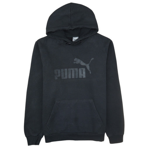 Puma Mens Black Pullover Hoodie Size M Logo Fleece Sweatshirt