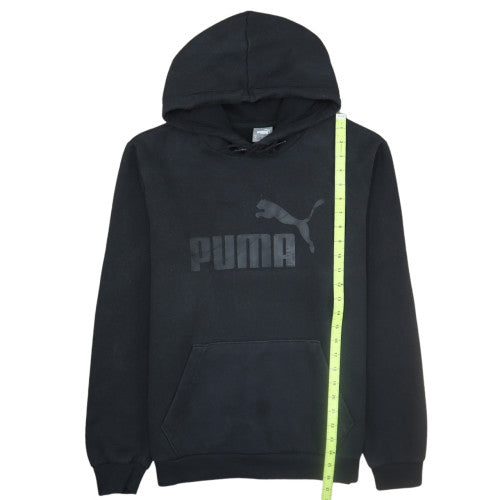 Puma Mens Black Pullover Hoodie Size M Logo Fleece Sweatshirt