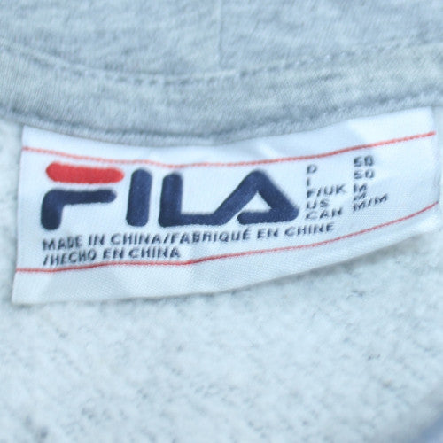 Fila Men's Grey Hoodie Pullover Sweatshirt M Logo Graphic Cotton Blend
