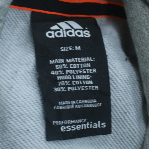 Adidas Mens Grey Pullover Hoodie Size M Sports Essentials