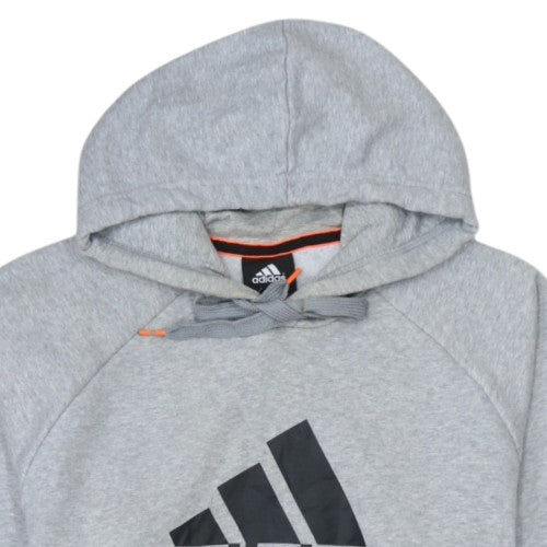 Adidas Mens Grey Pullover Hoodie Size M Sports Essentials
