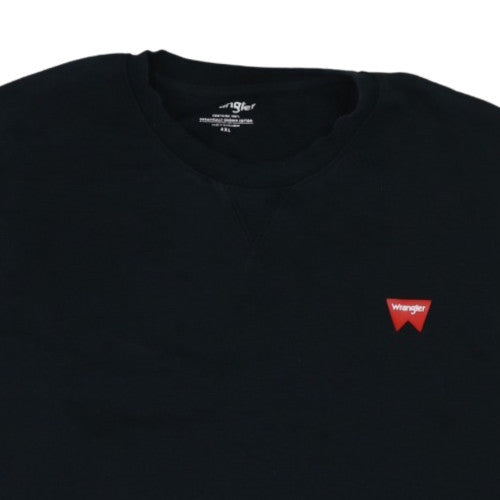 Wrangler Men's Black 4XL Pullover Sweatshirt Crew Neck Cotton