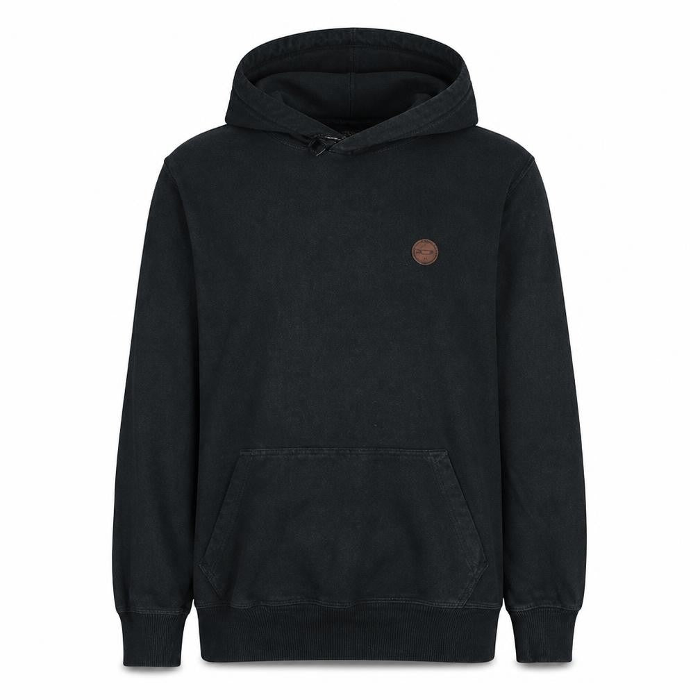 Front view of Oakley Men's Black Slim Fit Pullover Hoodie, size M, Fleece