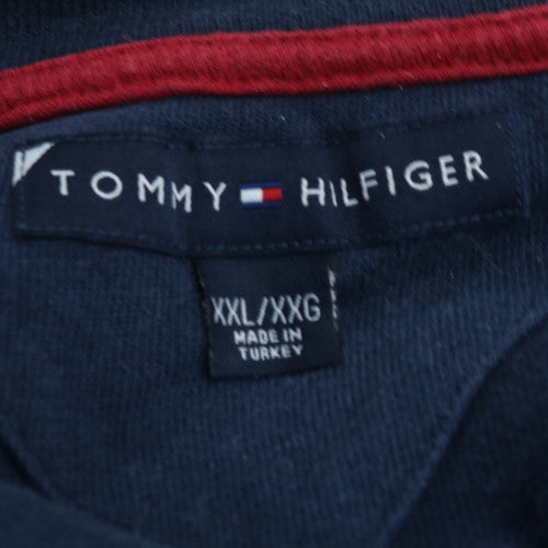 Tommy Hilfiger Men's Blue V-Neck Logo Pullover Sweatshirt 2XL