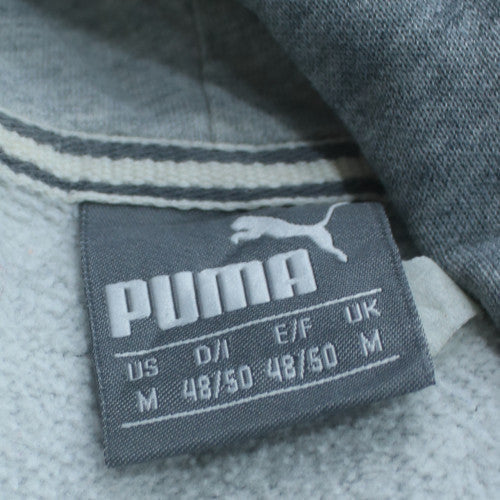 Puma Mens Grey Hoodie Medium Pullover Logo Cotton Blend Sportswear