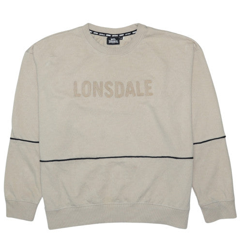 Lonsdale Womens Beige Logo Pullover Sweatshirt Size 18