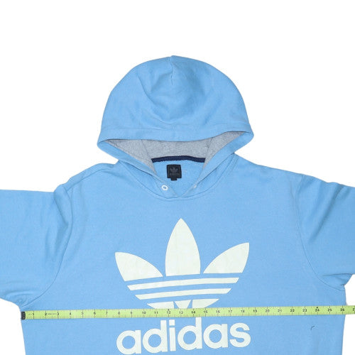 Adidas Mens Blue 2XL Pullover Hoodie Sweatshirt Graphic Logo