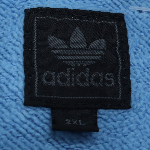 Adidas Mens Blue 2XL Pullover Hoodie Sweatshirt Graphic Logo
