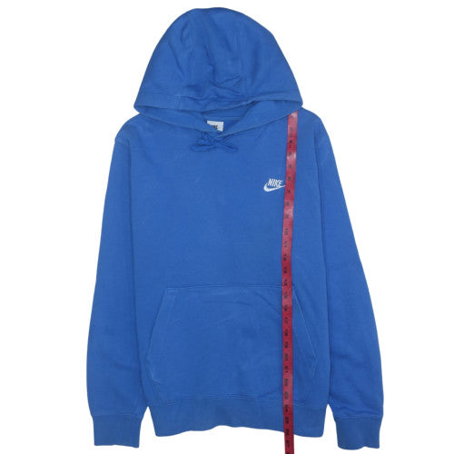 Nike Men's Blue Pullover Hoodie M Fleece Logo Sportswear