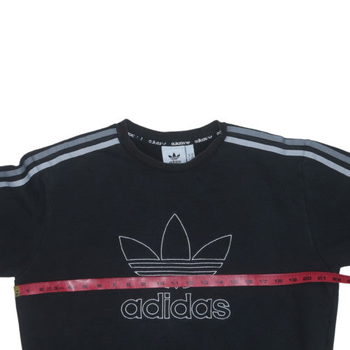 Adidas Men's Black Crew Neck Long Sleeve Sweatshirt Size S