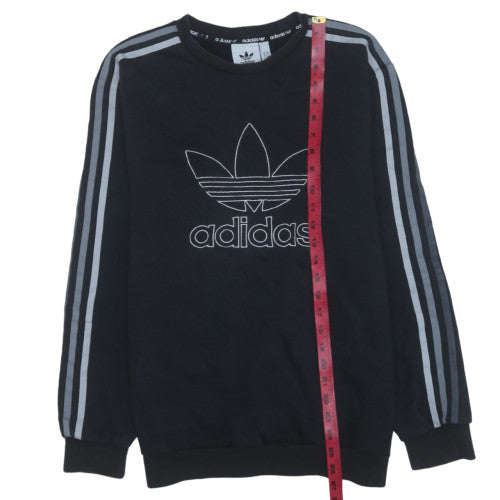 Adidas Men's Black Crew Neck Long Sleeve Sweatshirt Size S