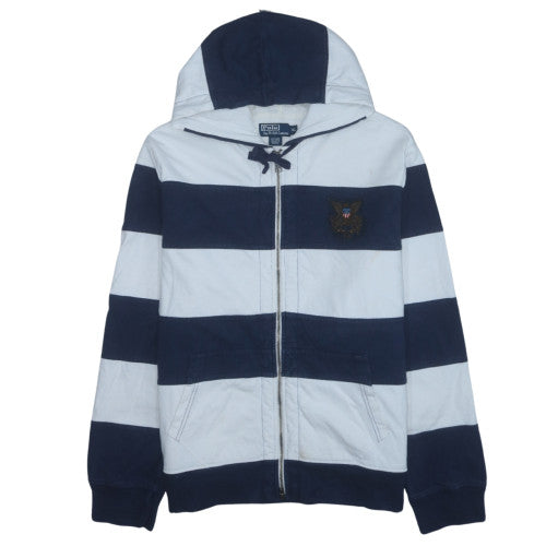 Polo Ralph Lauren Men's Navy & White Striped Full Zip Hoodie XL