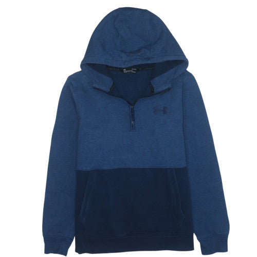 Under Armour Mens Blue 1/2 Zip Hoodie Fleece Pullover Size L