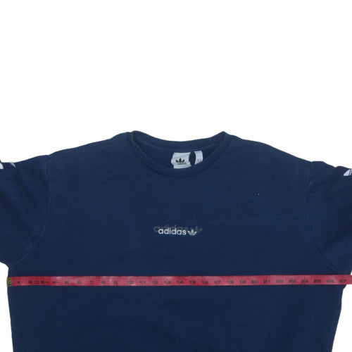 Adidas Men's Blue XL Pullover Sweatshirt Crew Neck Logo Fleece