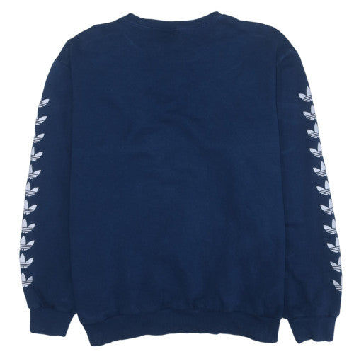 Adidas Men's Blue XL Pullover Sweatshirt Crew Neck Logo Fleece
