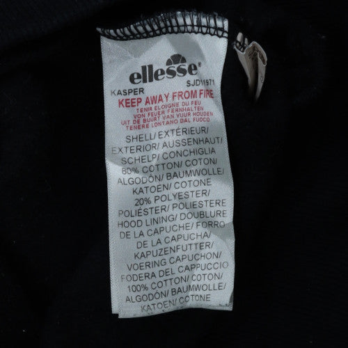 Ellesse Men's Black Pullover Hoodie M Fleece Logo Sweatshirt