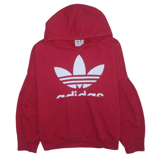 Adidas Women's Red Pullover Hoodie XL Cotton Blend Casual Sportswear