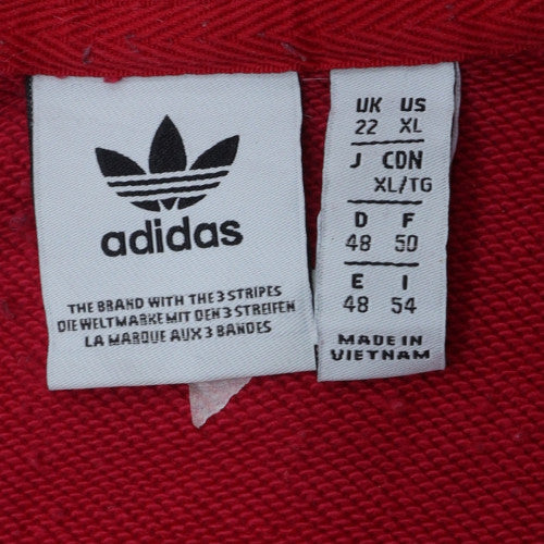 Adidas Women's Red Pullover Hoodie XL Cotton Blend Casual Sportswear