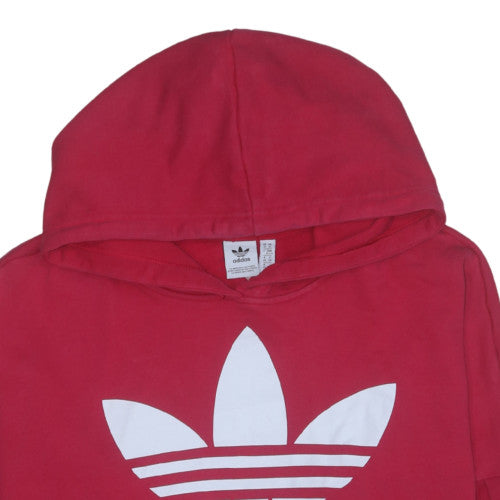 Adidas Women's Red Pullover Hoodie XL Cotton Blend Casual Sportswear