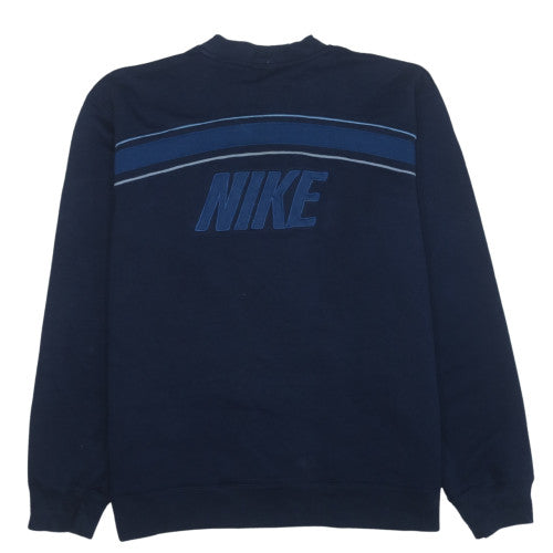Nike Mens Blue Logo Pullover Sweatshirt L Regular Fit Vintage
