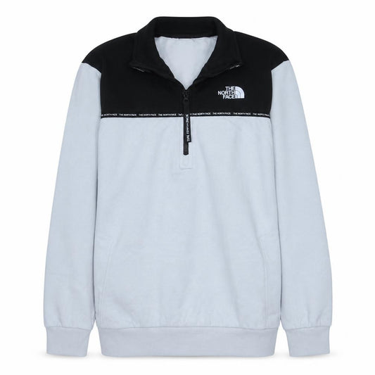 Front view of The North Face women’s white black 1/2 zip pullover sweatshirt, size M