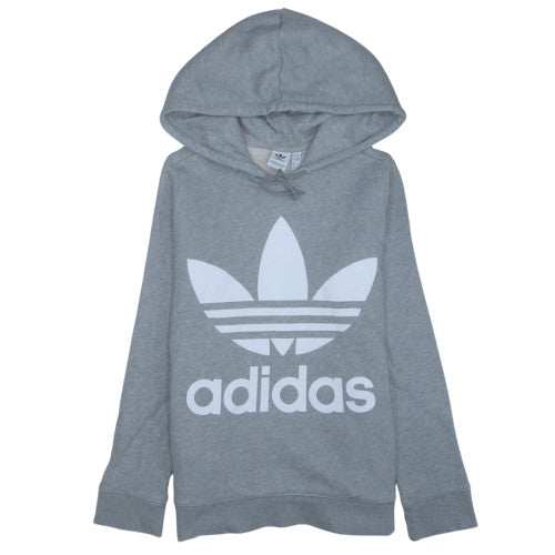 Adidas Womens Grey Hooded Pullover Sweatshirt Size 14